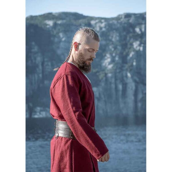 Balder Wool Viking Coat - Red