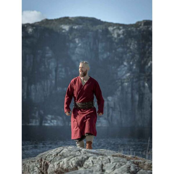 Balder Wool Viking Coat - Red