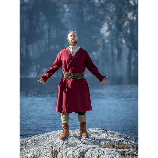 Balder Wool Viking Coat - Red