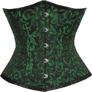 Green Brocade Underbust Corset