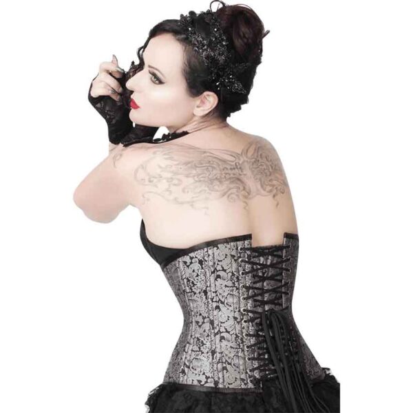 Rowan Silver Brocade Waist Training Corset