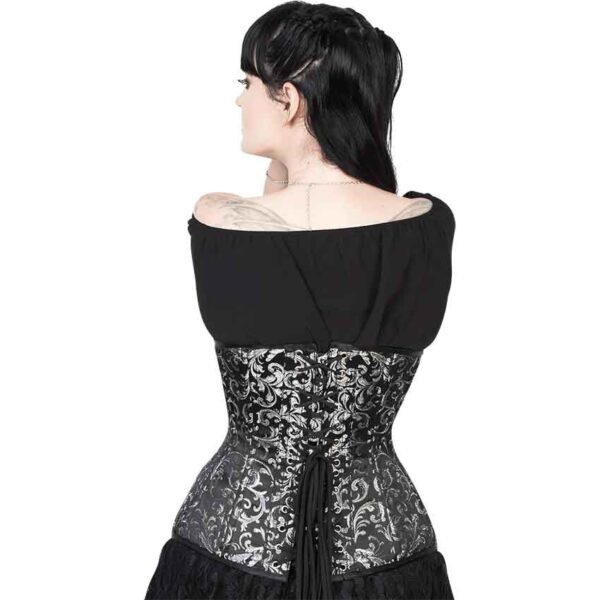 Silver Brocade Waist Trainer Corset