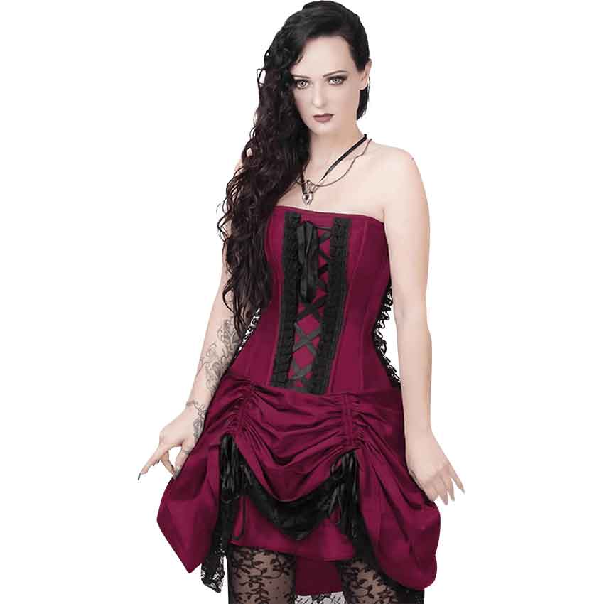 Fyodor Magenta Victorian Corset Dress with Bolero