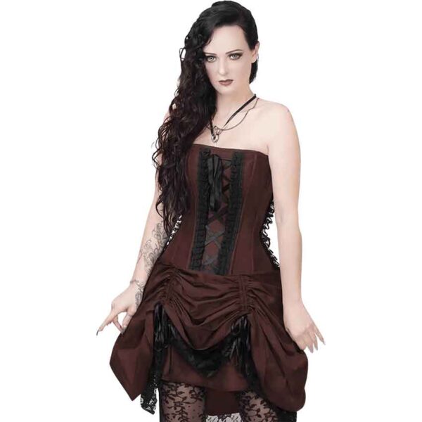 Roswell Brown Victorian Corset Dress with Bolero