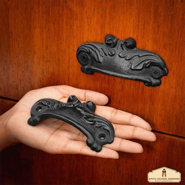 Ornate Iron Cabinet Pulls - Set of 4