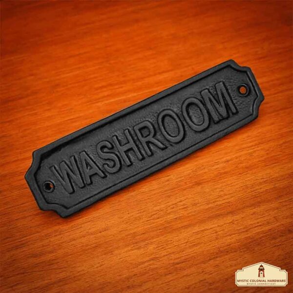 Cast Iron Washroom Door Sign