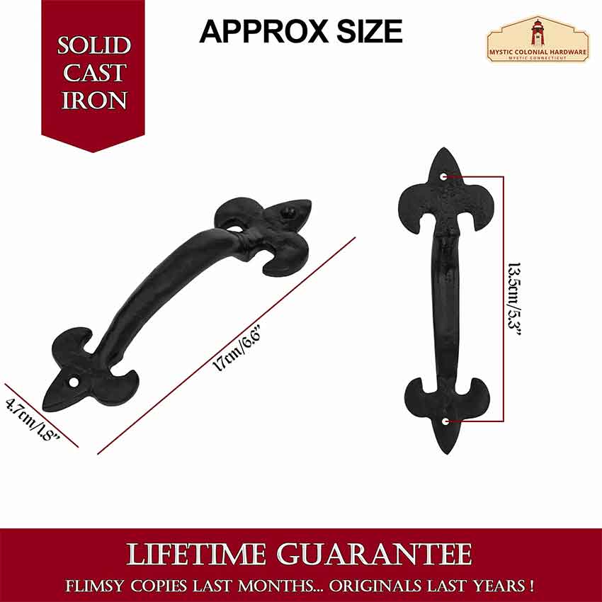 Medieval Style Castle Door Handles: Solid Hand Forged Iron