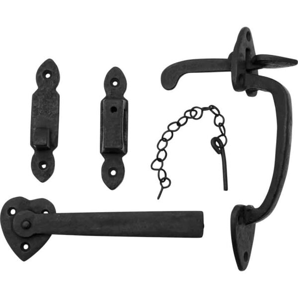 Black Iron Heart Locking Door Latch