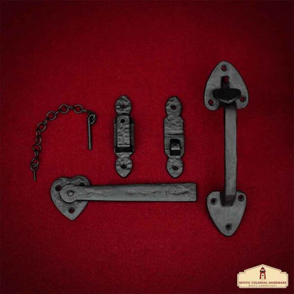 Black Iron Heart Locking Door Latch