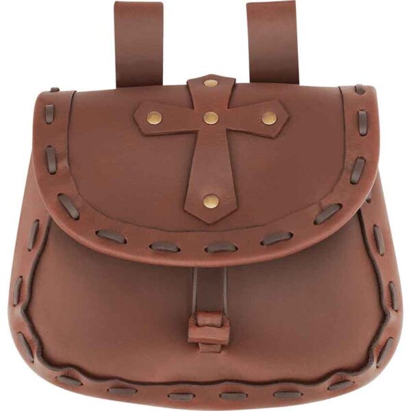 Leather Crusader Cross Belt Bag - Brown