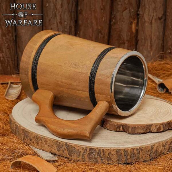 Pirate of the Seven Seas Wooden Tankard - Light Finish