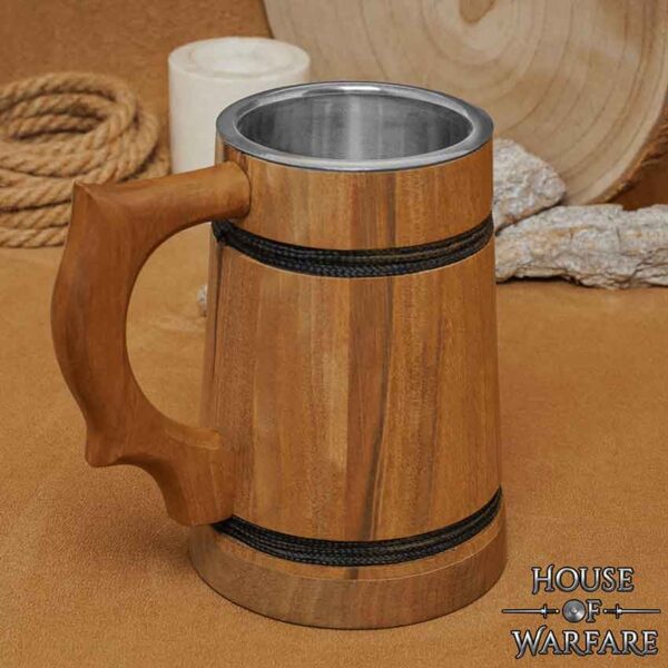 Pirate of the Seven Seas Wooden Tankard - Light Finish