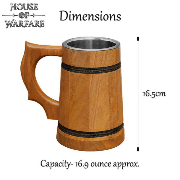 Pirate of the Seven Seas Wooden Tankard - Light Finish