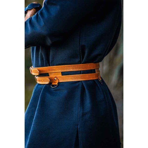 Axel Double Viking Belt - Cognac Brown