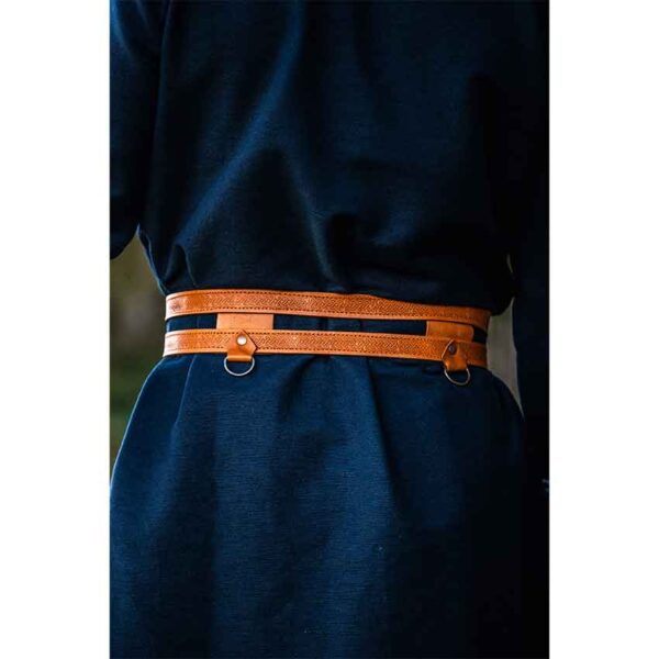 Axel Double Viking Belt - Cognac Brown