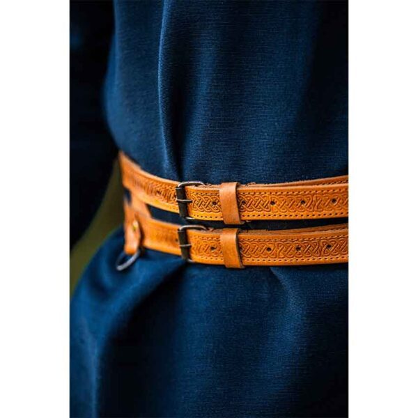 Axel Double Viking Belt - Cognac Brown