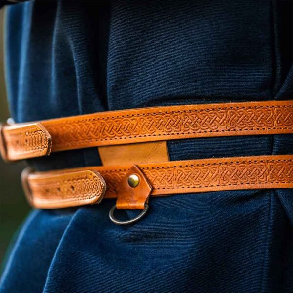 Axel Double Viking Belt - Cognac Brown