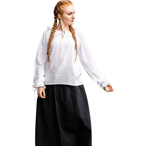 Edith Medieval Blouse - White