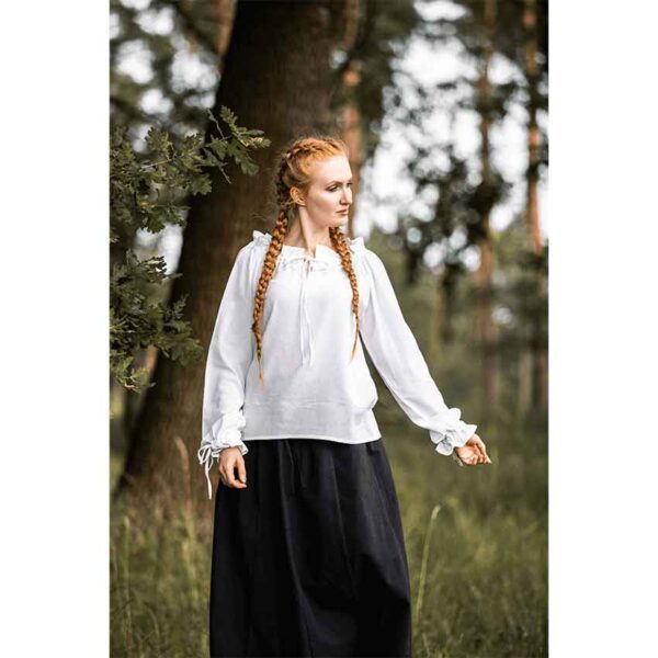 Edith Medieval Blouse - White