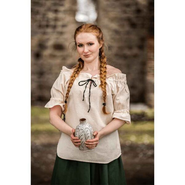 Amelia Medieval Blouse - Natural