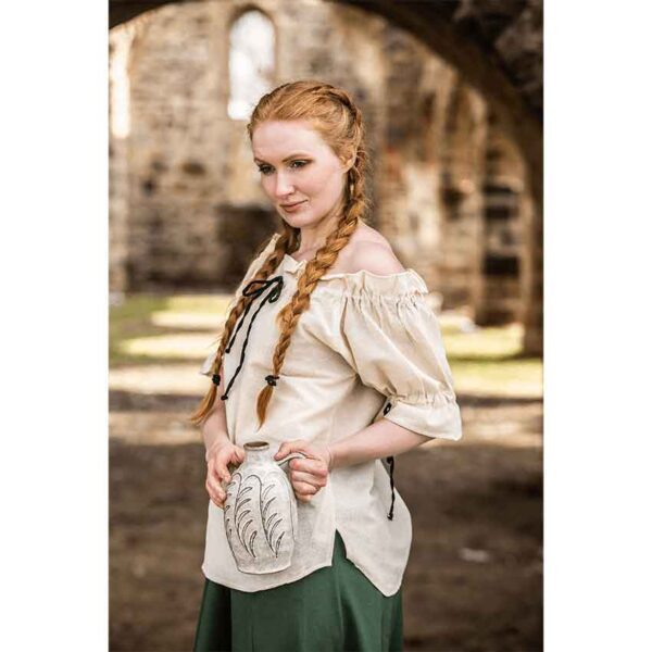 Amelia Medieval Blouse - Natural