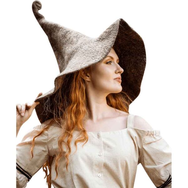 Glinda Wool Witch Hat - Brown