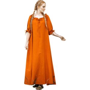 Melisande Short Sleeve Medieval Gown - Rust