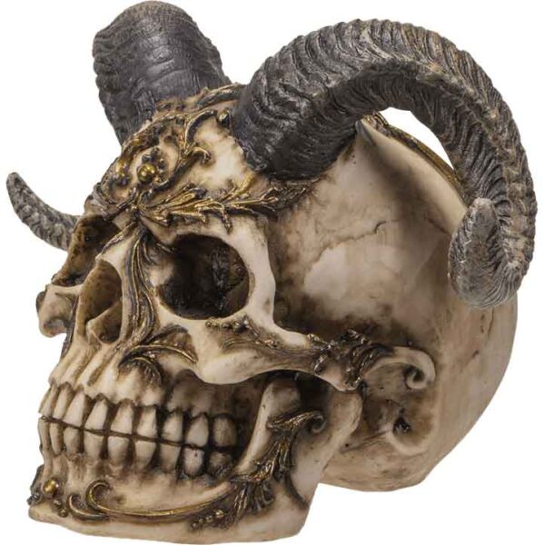 Horned Diablo Skull Statue