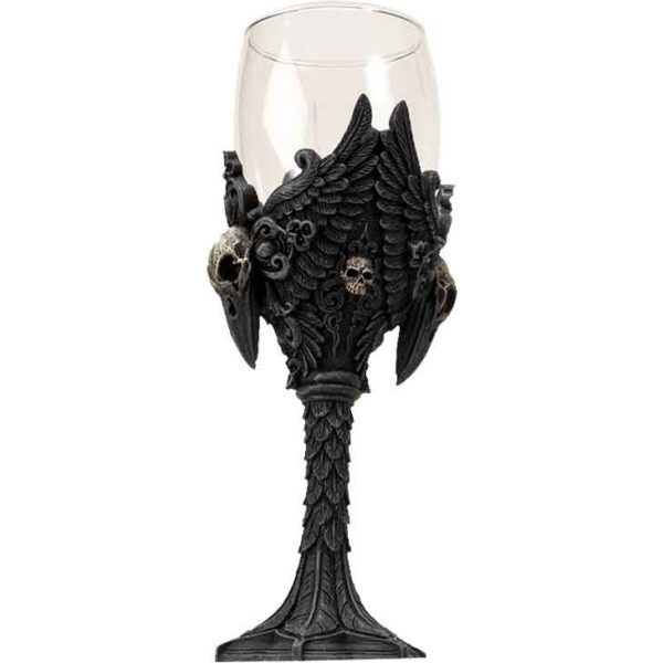 Gothic Raven Wine Glass