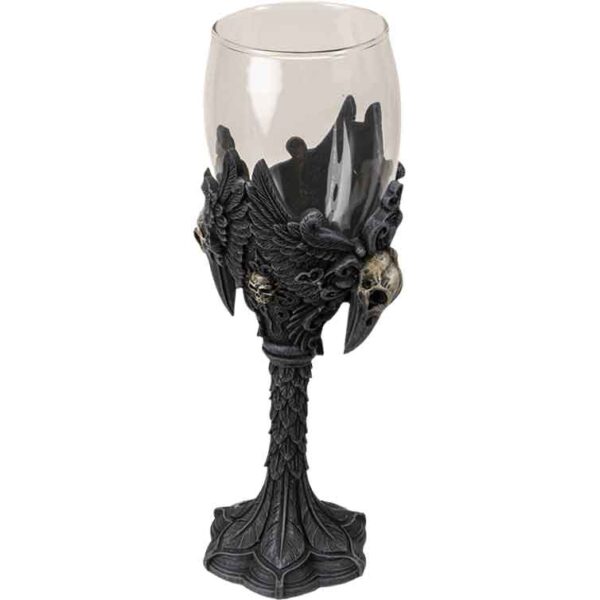 Gothic Raven Wine Glass