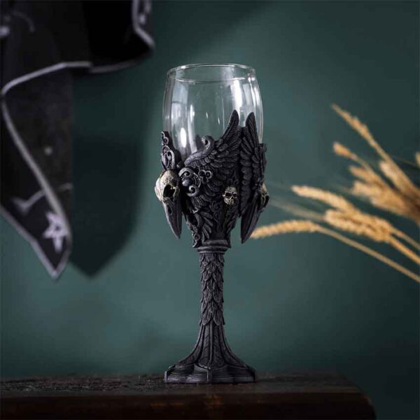 Gothic Raven Wine Glass