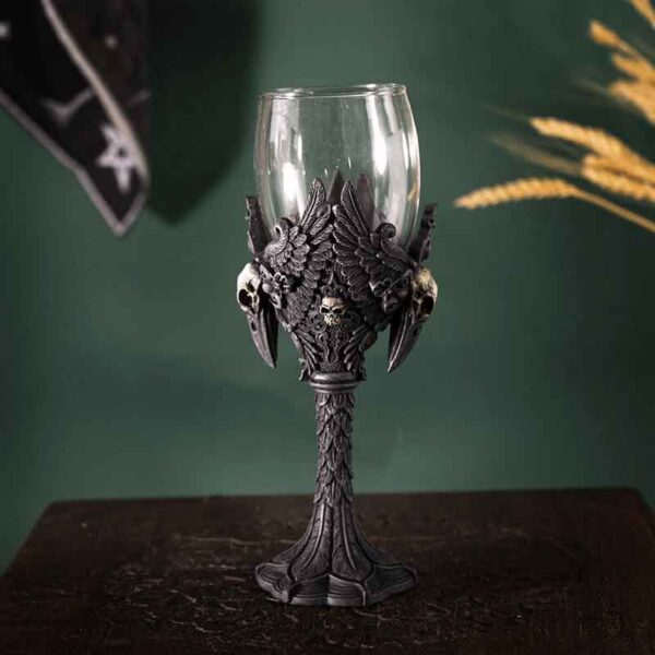 Gothic Raven Wine Glass