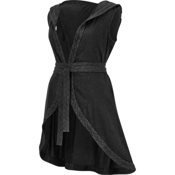 Rogue Hooded Tunic Vest - Black Midnight