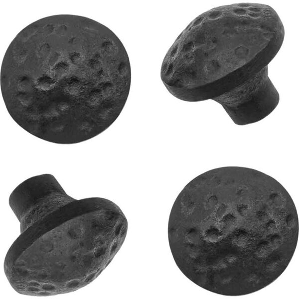 Hand Forged Hammered Round Knob - Set of 4