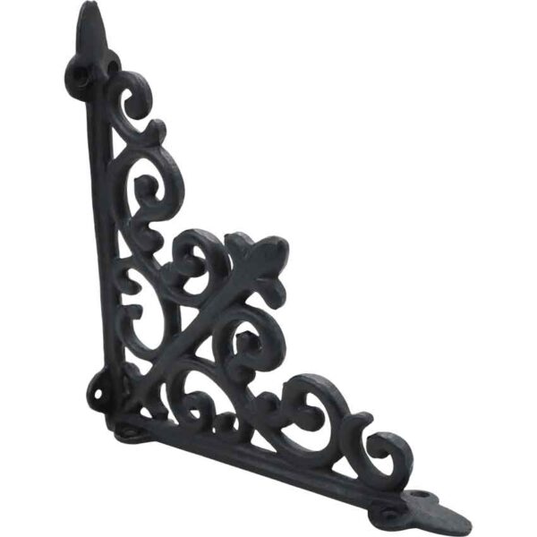 Hand Forged Iron Victorian Scrollwork Shelf Brackets - Set of 2