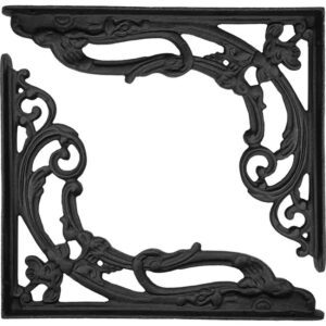 Hand Forged Victorian Flourish Shelf Brackets - Set of 2