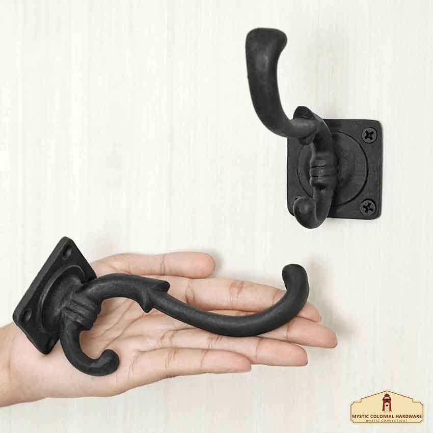 Fancy Victorian Cast Iron Wall Hook - Set of 2 - Medieval Collectibles