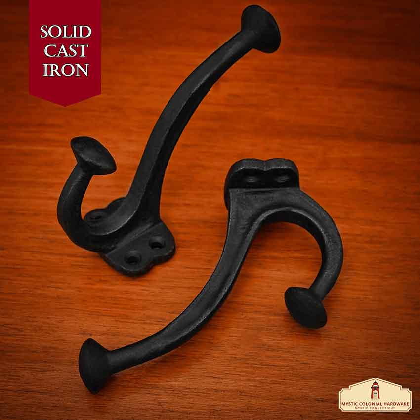 Fancy Victorian Cast Iron Wall Hook - Set of 2 - Medieval Collectibles