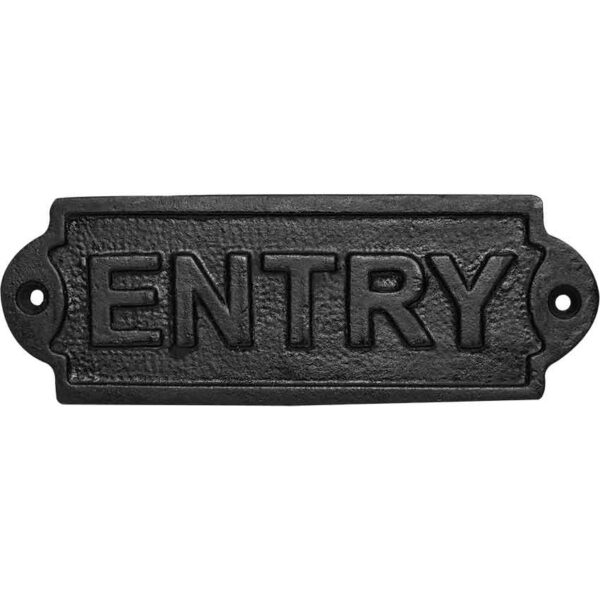 Cast Iron Entry Door Sign