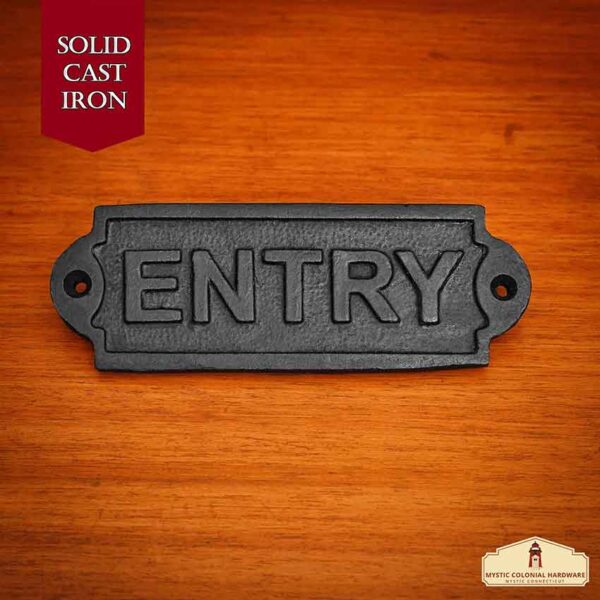 Cast Iron Entry Door Sign