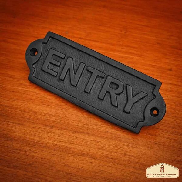 Cast Iron Entry Door Sign