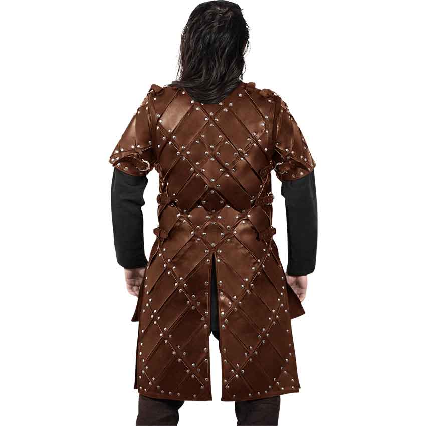 Leather medieval brigandine, brown 