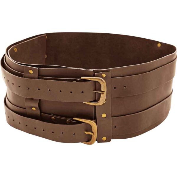 Wide Medieval Waist Belt - Brown