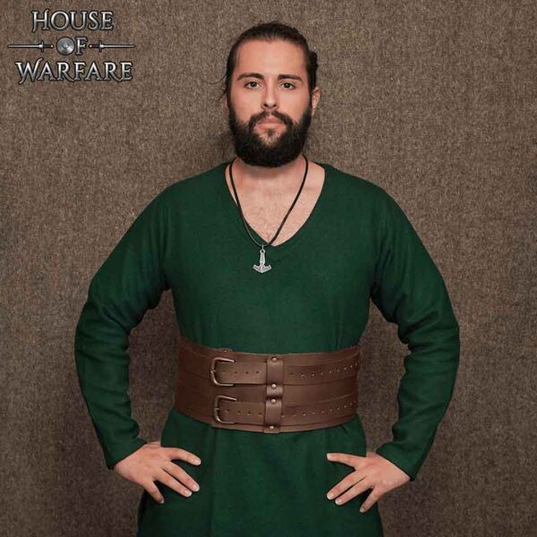 Wide Medieval Waist Belt - Brown