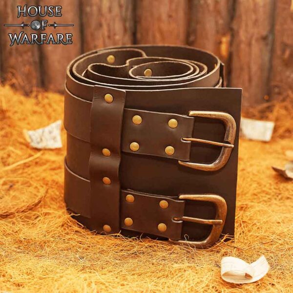 Wide Medieval Waist Belt - Brown