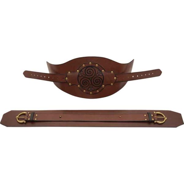 Celtic Warrior Wide Waist Belt - Brown