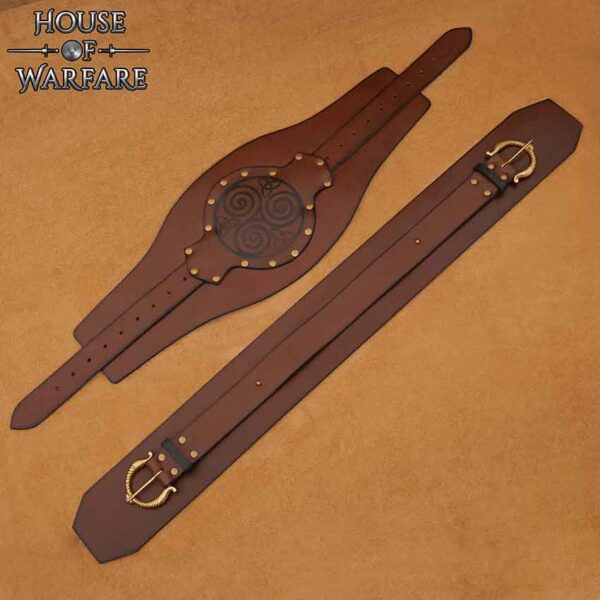 Celtic Warrior Wide Waist Belt - Brown