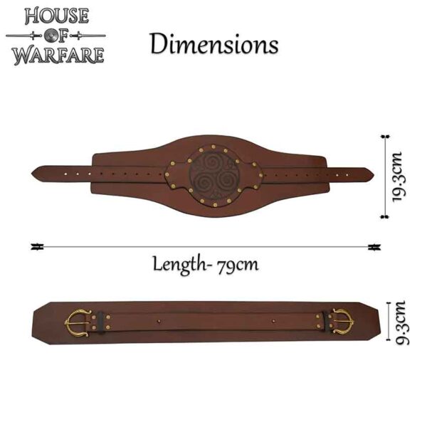 Celtic Warrior Wide Waist Belt - Brown