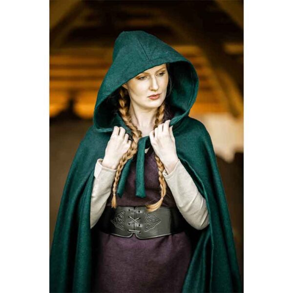 Elinor Classic Medieval Cloak - Green