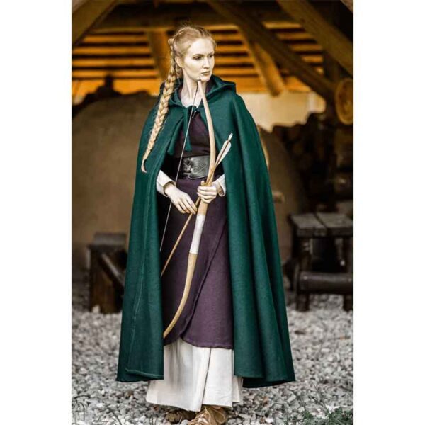 Elinor Classic Medieval Cloak - Green